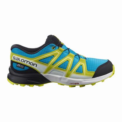 Gyerek Salomon SPEEDCROSS CLIMASALOMON™ WATERPROOF Terepfutó Cipő SA9654072 Kék/Zöld